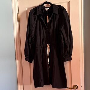 NWT Banana Republic Cotton Poplin Mini Dress in Black
